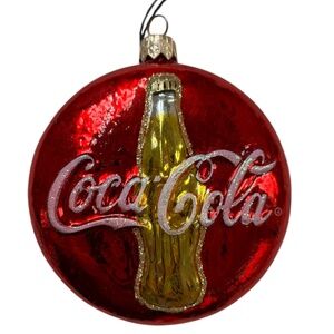 Coca Cola Red and Gold Christmas Tree Ornament
